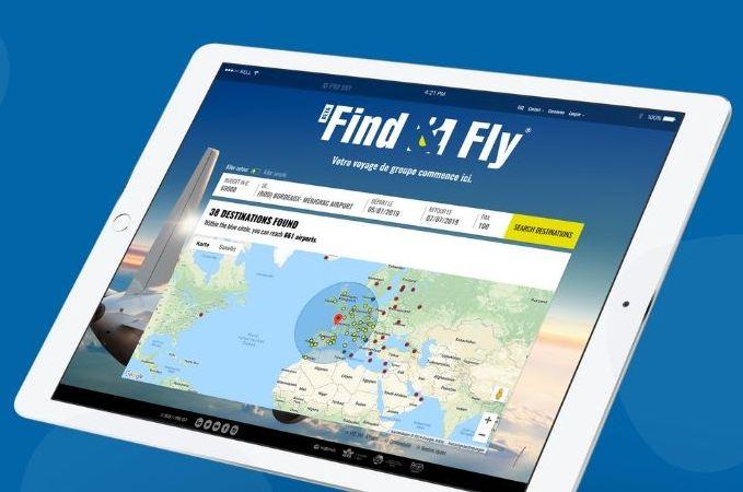 Find Fly auf einem Tablet Foto Pro Sky Zuschnitt