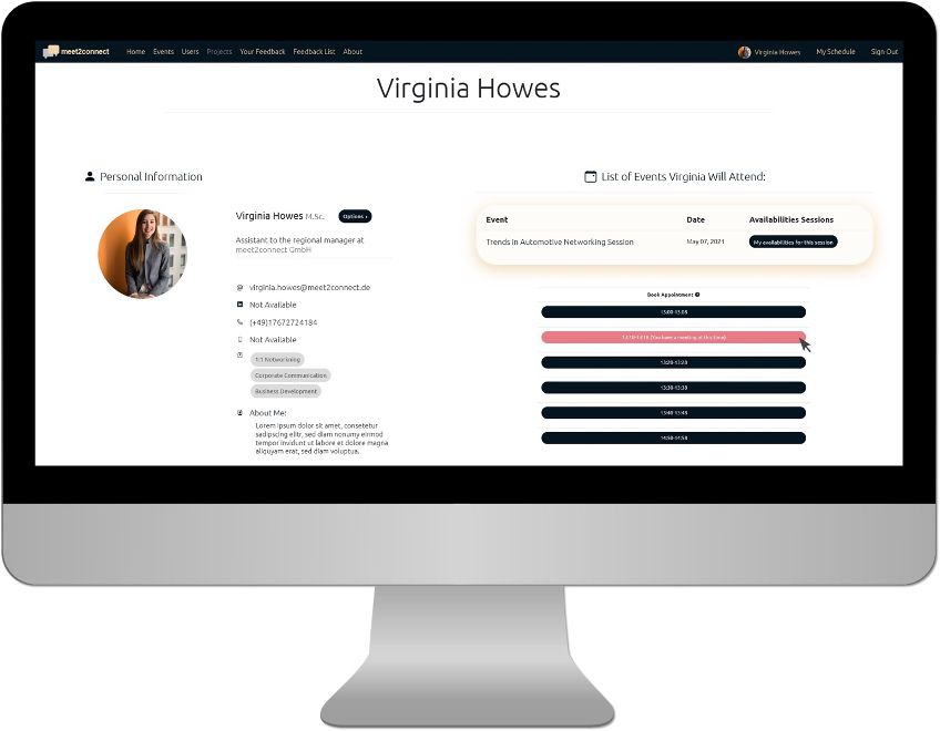 meet2connect Teilnehmerprofil